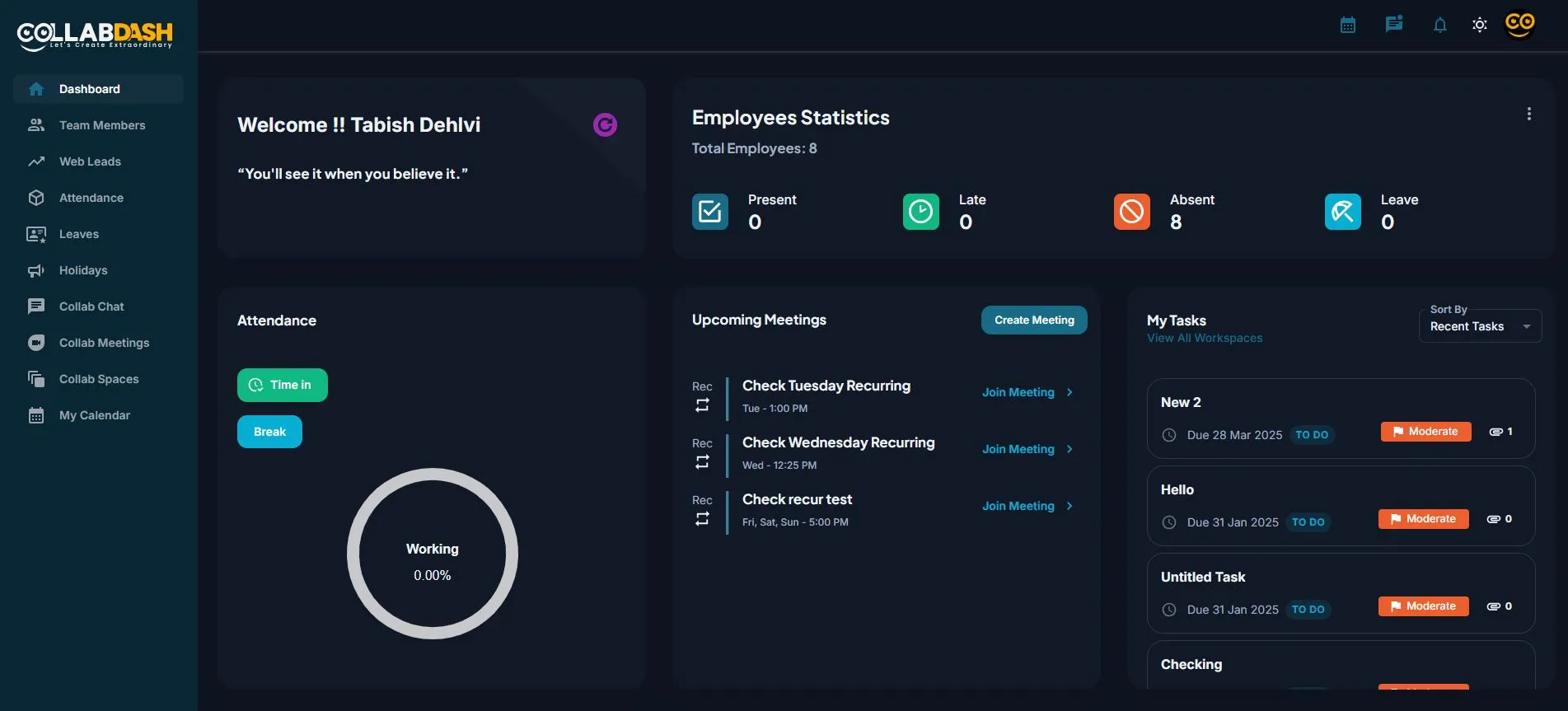 CollabDash - HRMS System