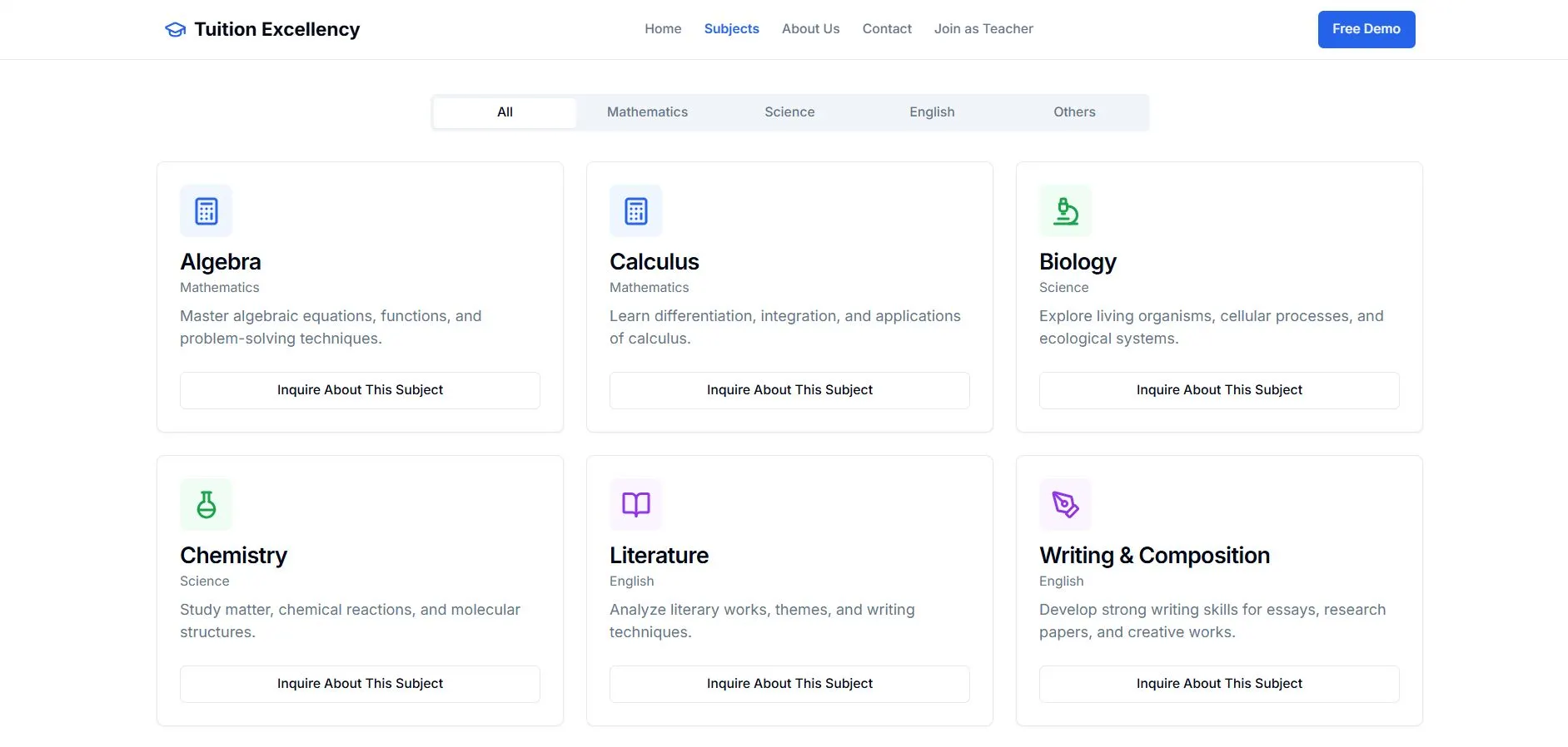 Tuition Excellency - Website